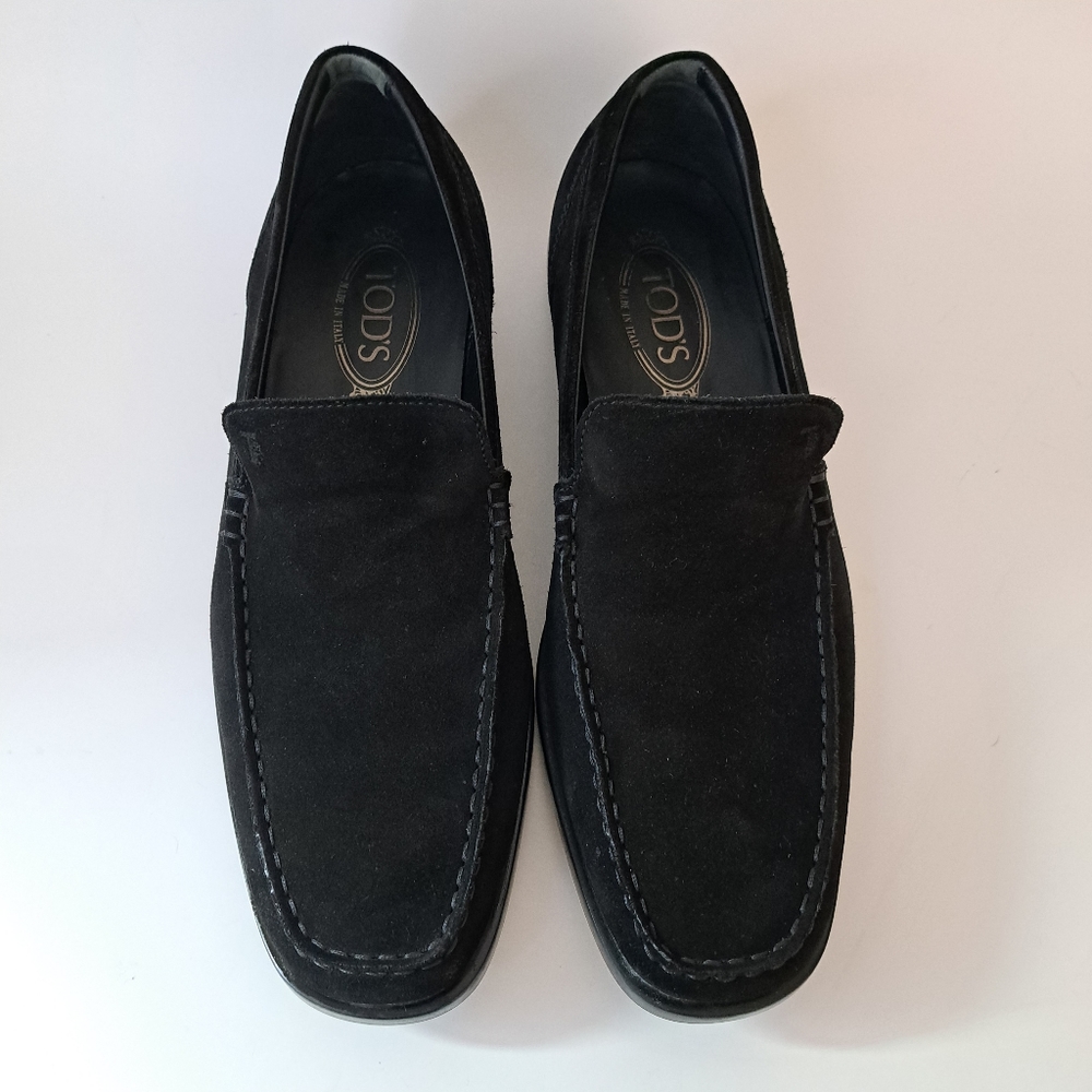 Tod's Men's Black Suede Slip On City Driving Loafers 9